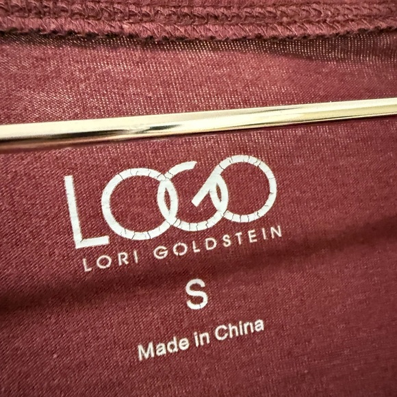 LOGO by Lori Goldstein Deep Red Ruffle Blouse - Picture 5 of 6